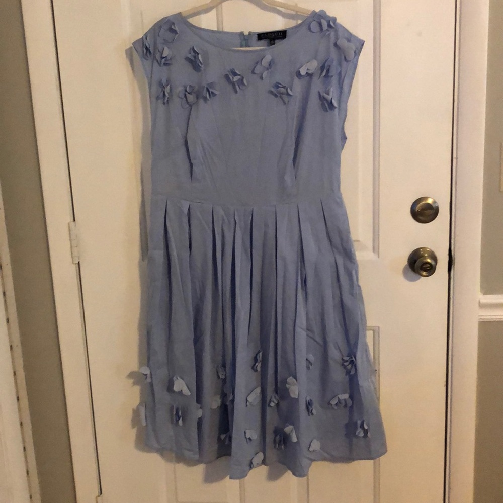 Eloquii Blue 3D flower dress